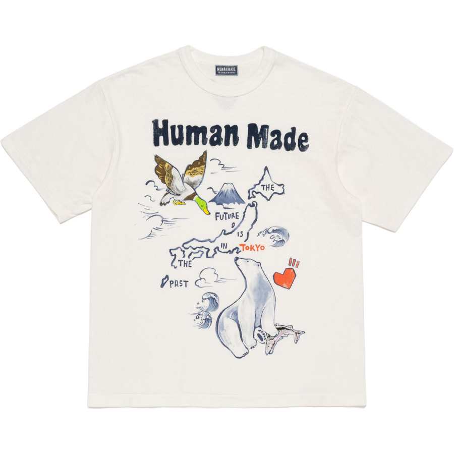 HUMAN MADE HUMAN MADE SS26 T Shirts Unisex White Crew Neck Moderate