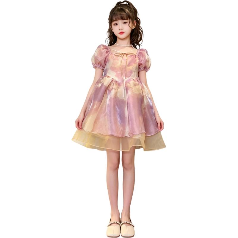 YALU Grade School Dresses Lapel Moderate Midi Skirt Stretch