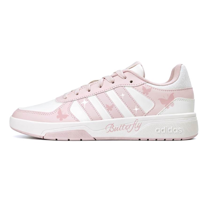 Adidas Adidas COURTBEAT Steam Rose, Butterfly Dancing Slip Resistant Abrasion Resistant Low top Skateboard Shoes Unisex