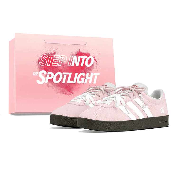 Adidas Adidas VL COURT 2.0 Cherry Blossom Pink Meowth Low top Skateboard Shoes Unisex White Pink