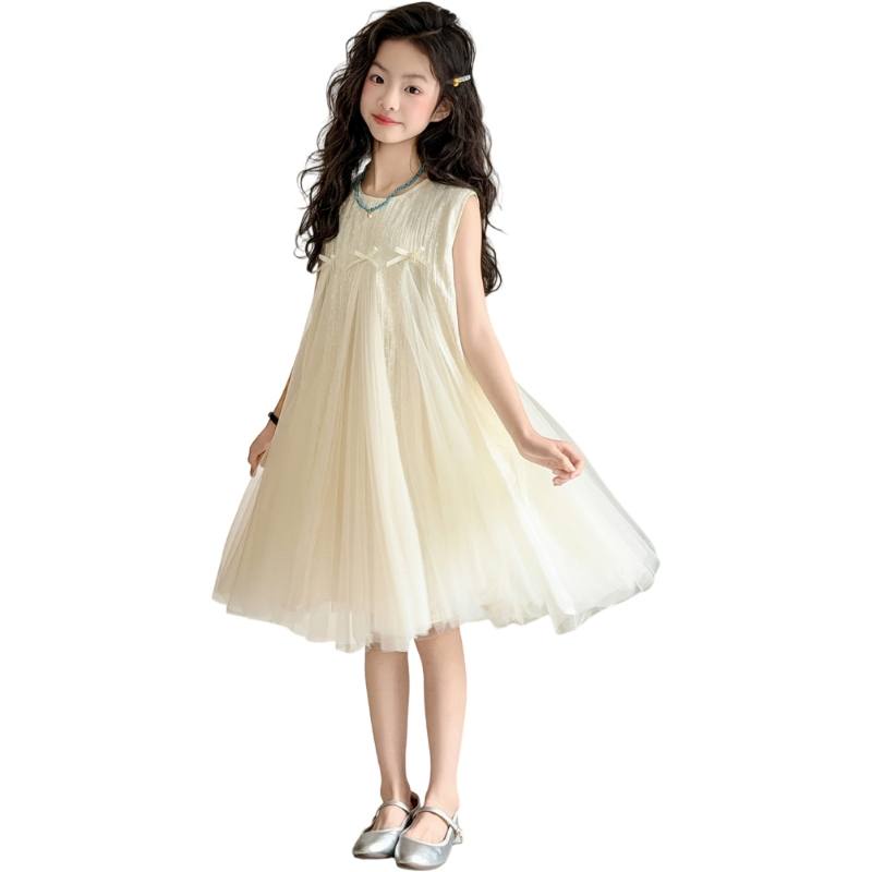 YALU Grade School Dresses Lapel Moderate Midi Skirt Stretch