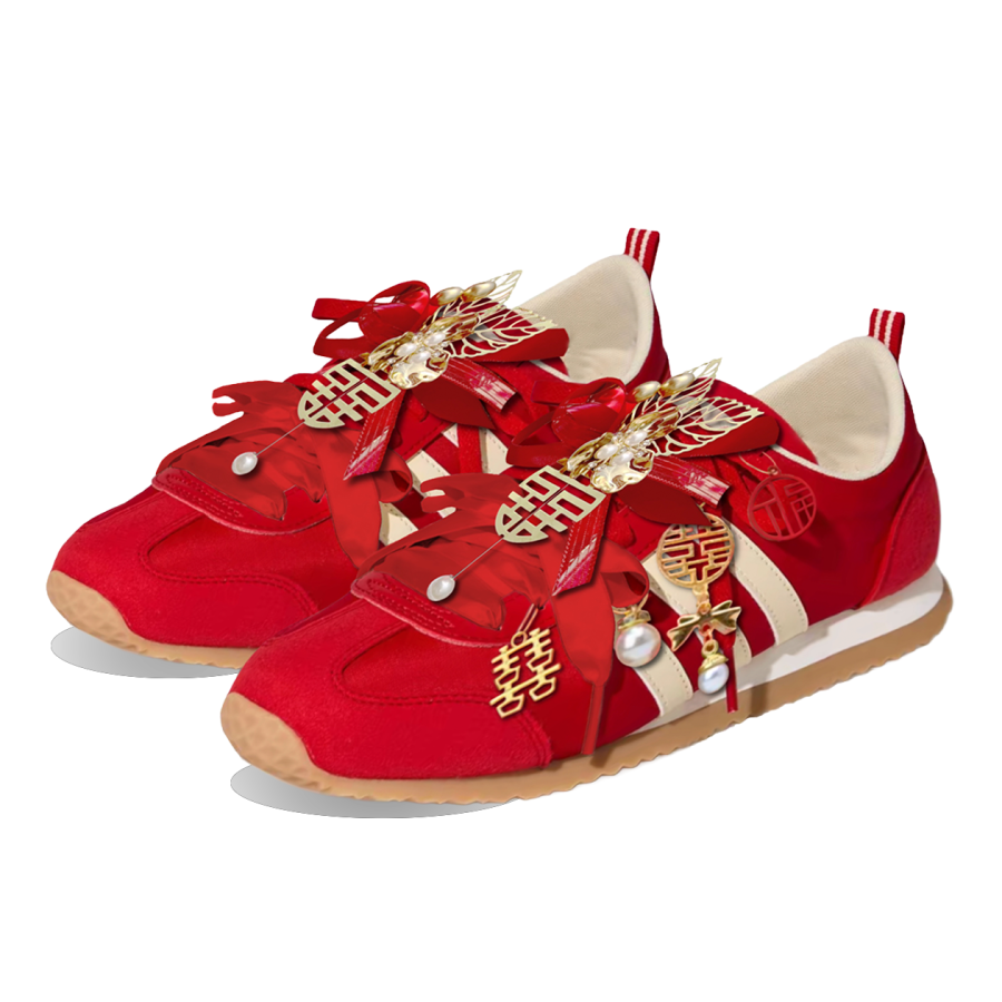 Adidas Adidas VS JOG 2.0 Red Makeup Joy Rhyme Abrasion Resistant Low top German Army Trainers Women's Red