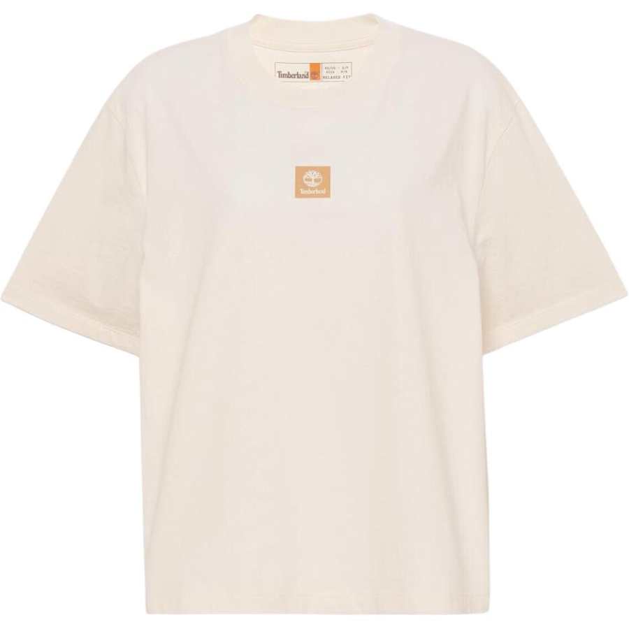 Timberland T Shirts Women's Vintage White Crew Neck Moderate