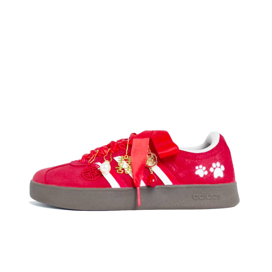 Adidas Adidas Vl Court Classic Red Seal Perfect Match Low top German Army Trainers Unisex Red White