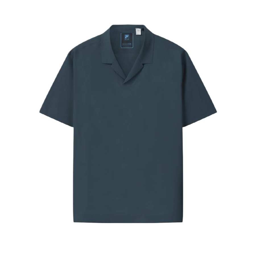 FILA BLUE Polo Shirts Men's Dark Gray Blue Lapel Moderate