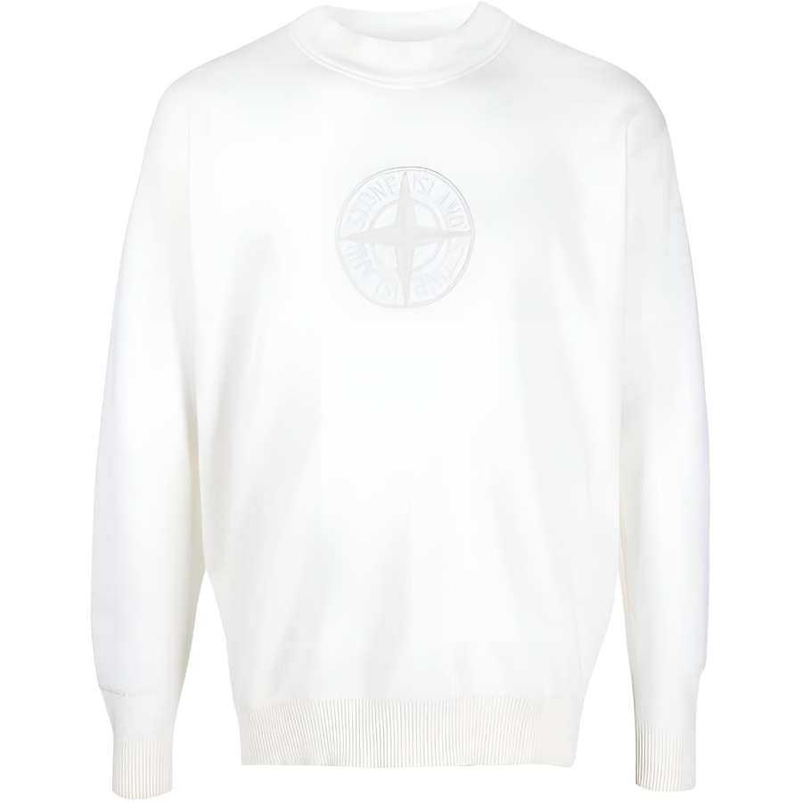 STONE ISLAND Logo Patch Crewneck Knitted Jumper