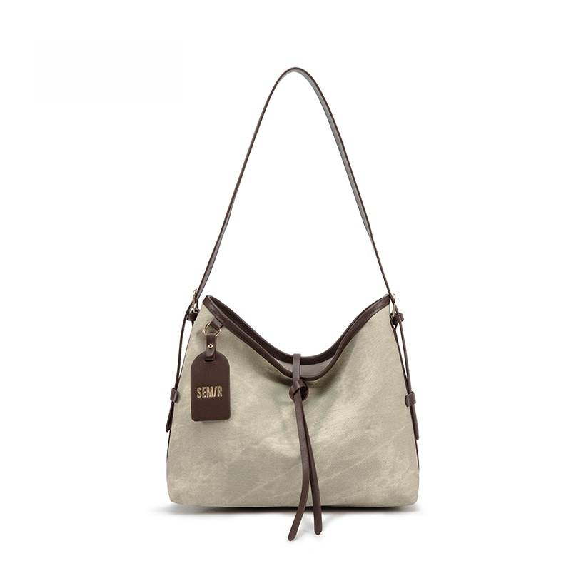Semir Pu Shoulder Bag Women's Gray Green & Coffee