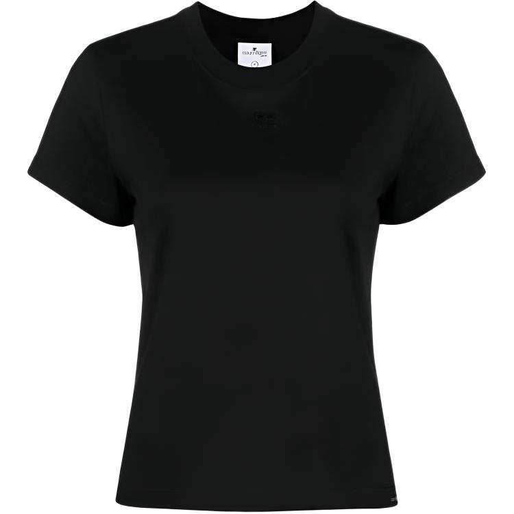 COURREGES Logo Embroidered Crewneck T-Shirt