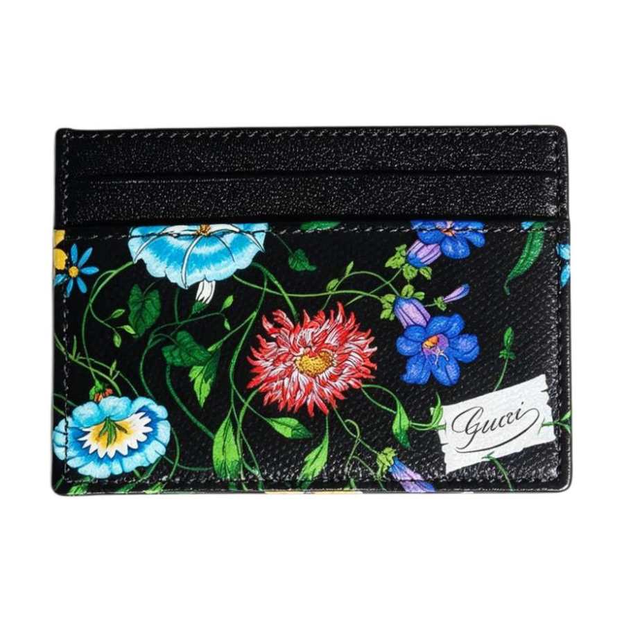 GUCCI Coated Canvas Card Holder Women's Black