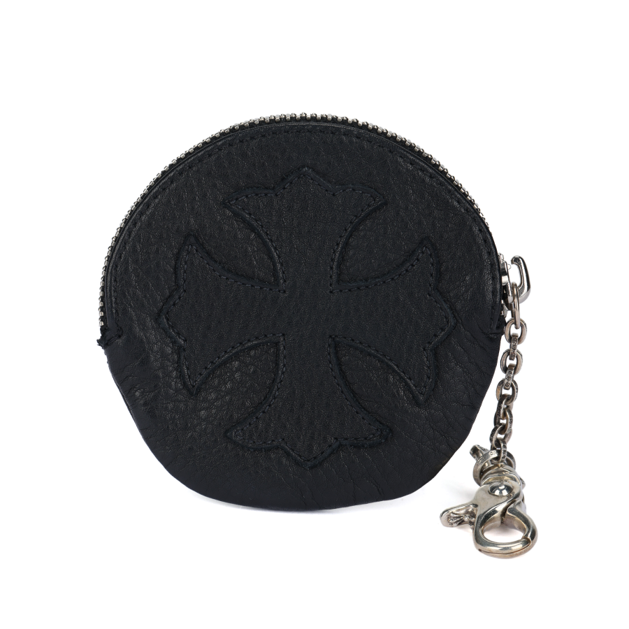 Chrome Hearts Cow Leather Coin Purse Regular Unisex Black