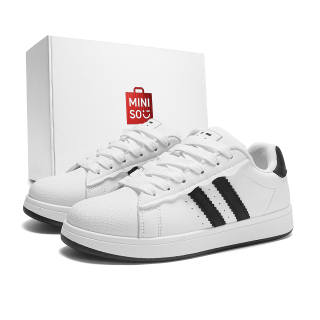 MINISO Skateboard Shoes Unisex Low Top Black/White/White/Black