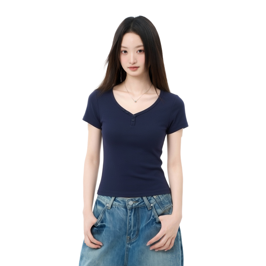 Semir T Shirts Women's V Neck Moderate