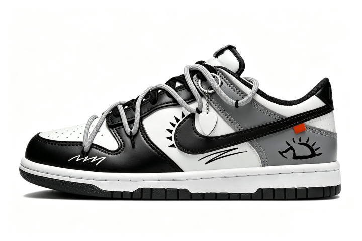 Nike Nike Dunk Low top Skateboard Shoes Unisex Black White Gray