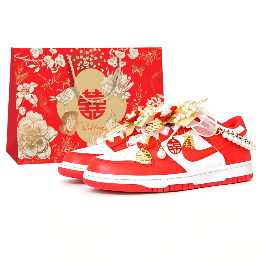 Nike Nike Dunk Abrasion Resistant Low top Skateboard Shoes Women's Red