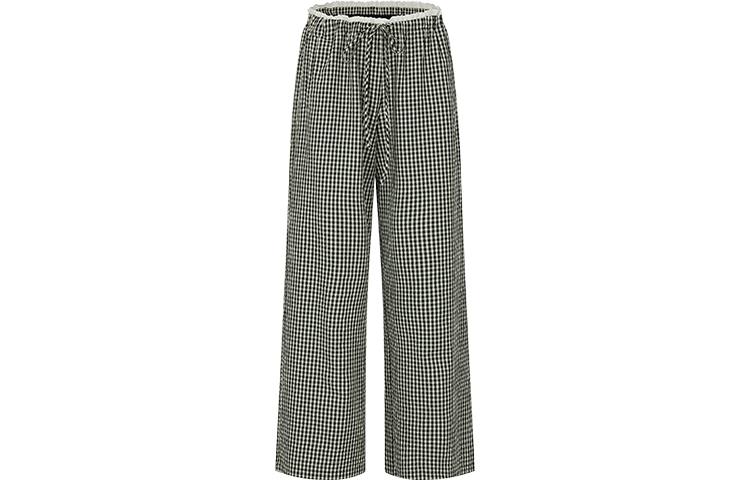 URBAN REVIVO Casual Pants Women's Black Plaid