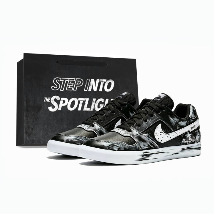 Nike Nike SB Delta Highway Killer Leather Low top Skateboard Shoes Unisex Black White