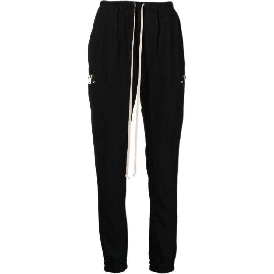 RICK OWENS Knitted Sweatpants Women's Black Moderate Slim Fit Pants