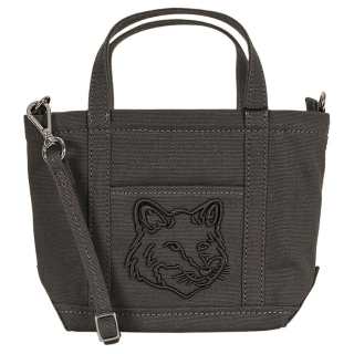 Maison Kitsune Cotton Handbag Mini Unisex Smoke Gray