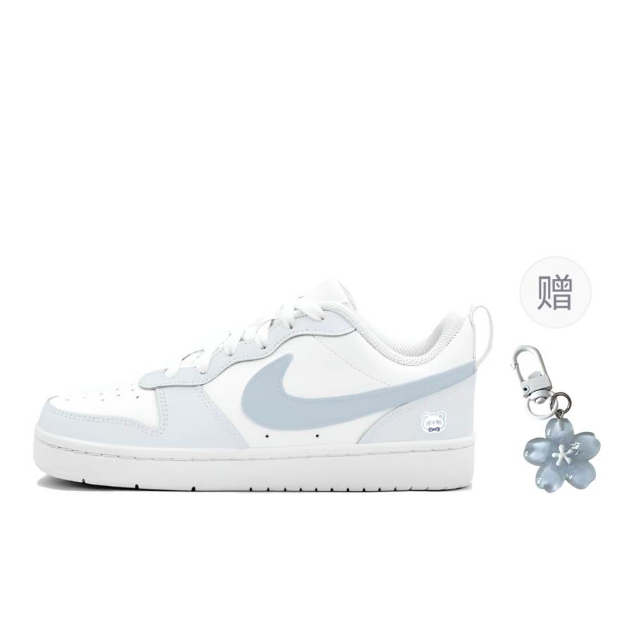 Nike Nike Court Borough Blue Rain Summer Dawn Synthetic Leather Slip Resistant Cushioning Abrasion Resistant Support Low top
