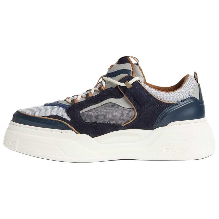 FENDI Force Low top Casual Shoes Men's Gray & Dark Blue