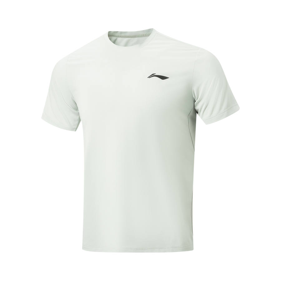 Li-Ning Li Ning T Shirts Men's Light Asphalt Gray Crew Neck Moderate Straight Fit