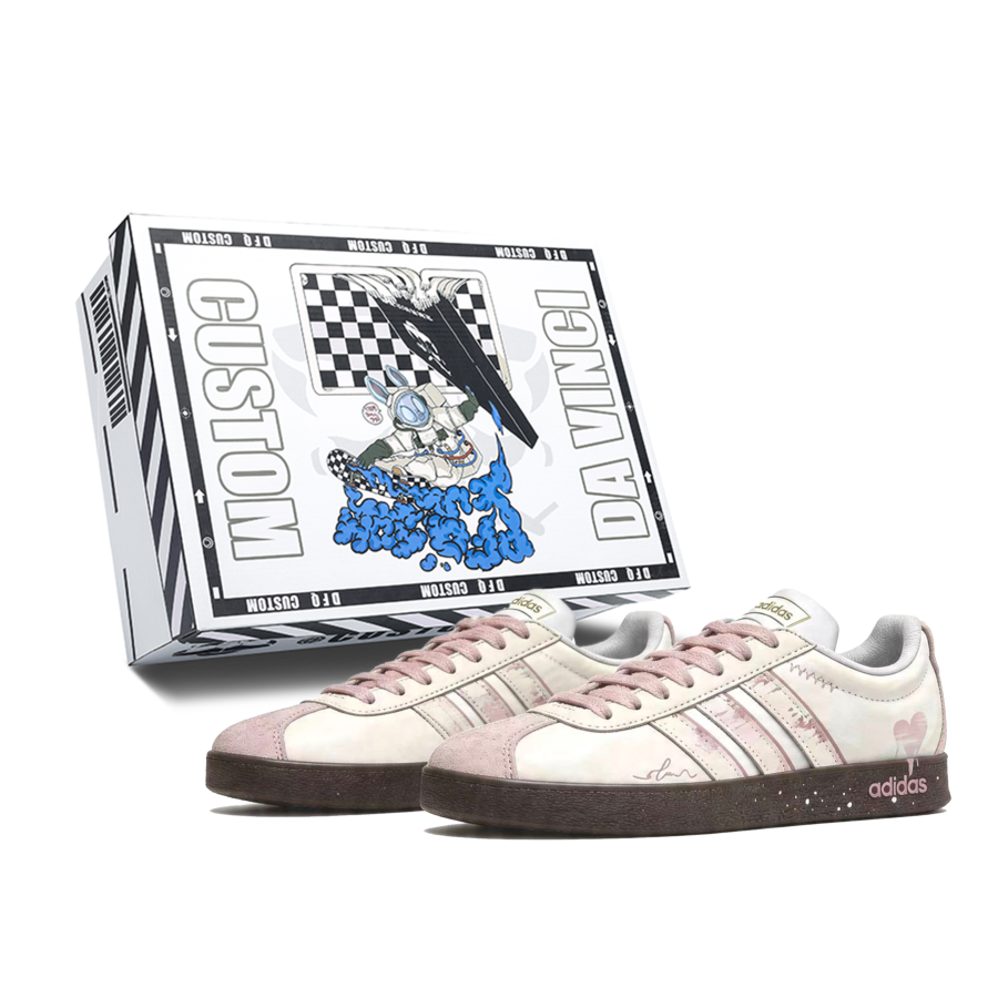 Adidas Adidas Vl Court Classic Pink Love Letter Box Low top Skateboard Shoes Unisex