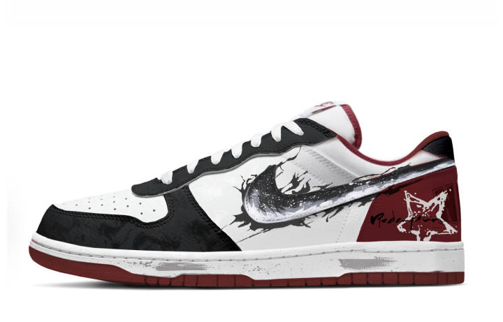 Nike Nike Big Ink Redemption Synthetic Leather Abrasion Resistant Low top Skateboard Shoes Men's Black White Red