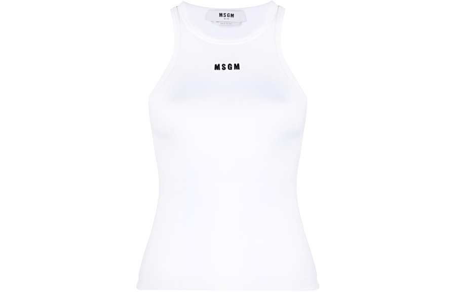 MSGM Msgm embroidered-logo ribbed tank top