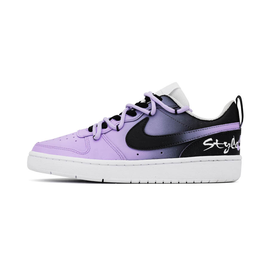 Nike Nike Court Borough Night Berry Leather Abrasion Resistant Lightweight Cushioning Low top Kids' Skateboarding Shoes