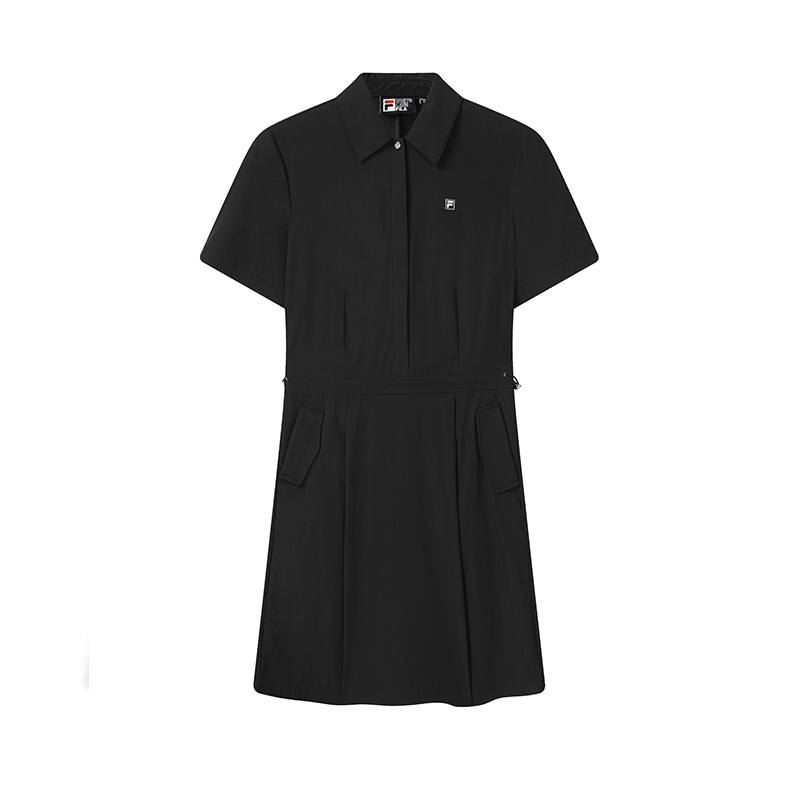 FILA WHITE Short Sleeved Dress Women's Jet Black