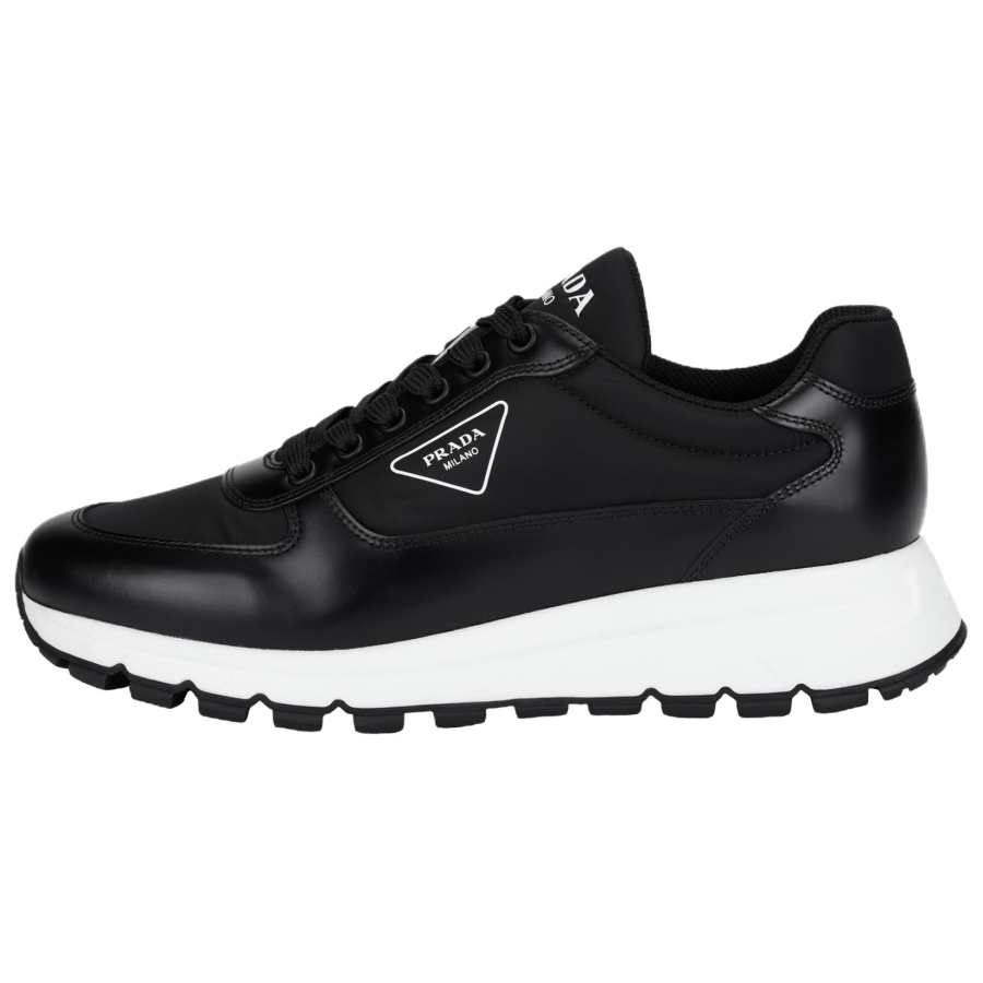 PRADA Rois Leather Lace Up Cushioning Low top Sports Casual Shoes Men's Black