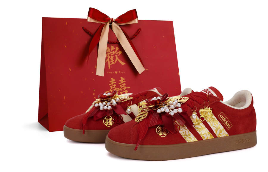 Adidas Custom Adidas Vl Court Classic Low top German Army Trainers Unisex Red