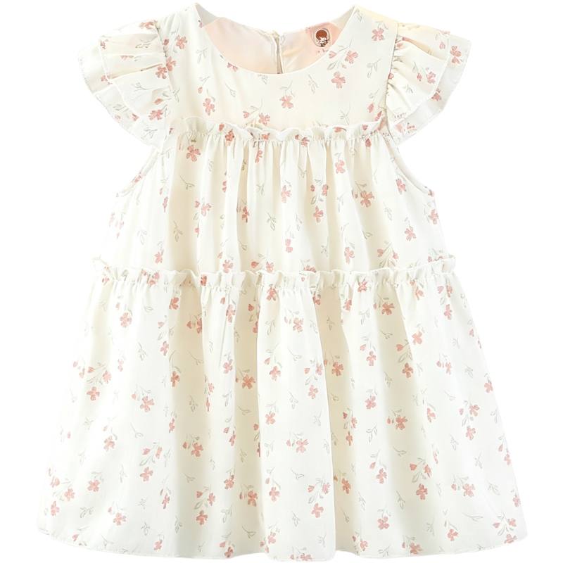 YALU Baby Dresses Crew Neck Thin Midi Skirt Stretch