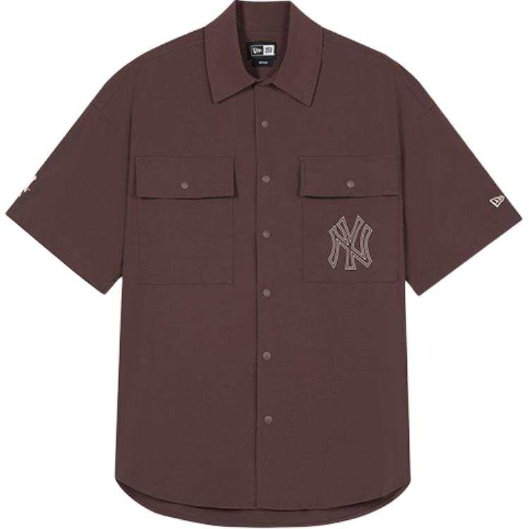 New Era Shirts Unisex Brown Lapel Moderate Other