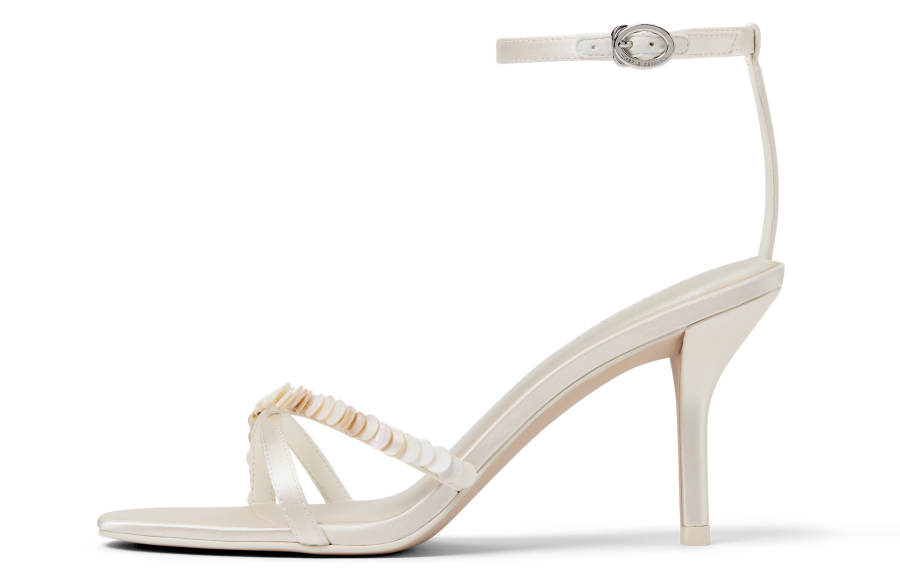 CHARLES&KEITH Small Ck PU, Textile One Strap Sandals 8cm Women's