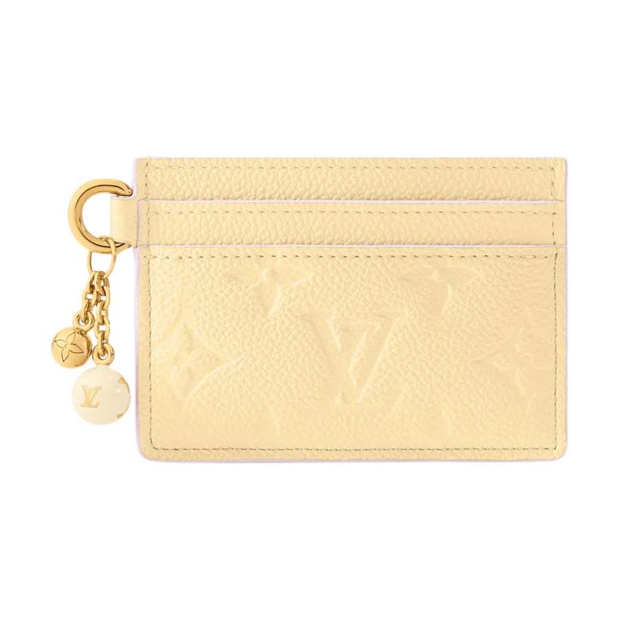 LOUIS VUITTON CHARMS Cow Leather Card Holder Card Holder Women's Chick Yellow
