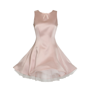 MTHE Sleeveless Dresses Women's Pink Crew Neck Moderate Short Skirt