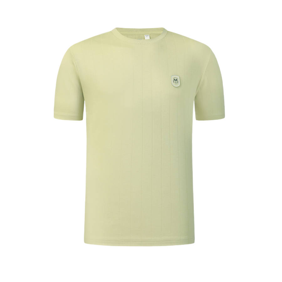 FILA Tennis T Shirts Men's Lunar Pine Yellow Crew Neck Moderate