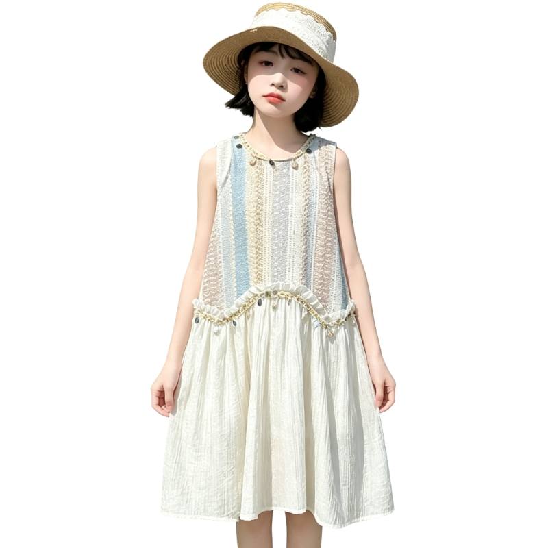 YALU Grade School Dresses Lapel Moderate Midi Skirt Stretch