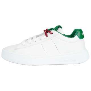 MIU MIU Leather Low top Skateboard Shoes Women's White Green