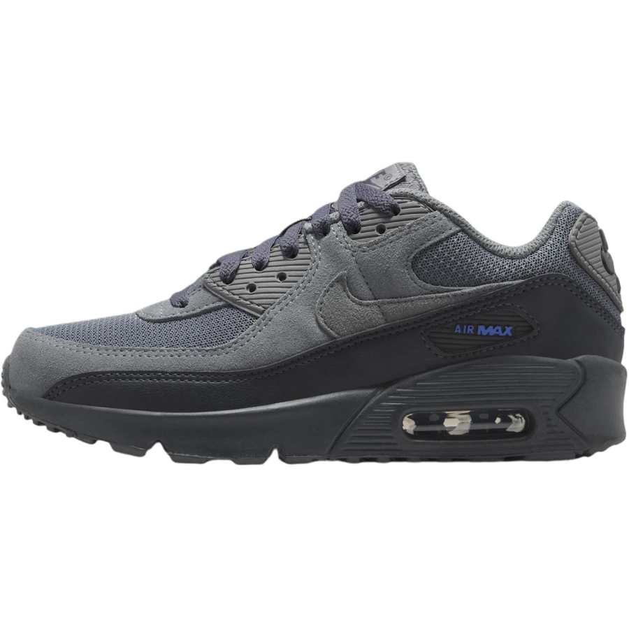 Nike Nike Air Max 90 Genuine Leather Support Low top Kids' Running Shoes Gray Kids'