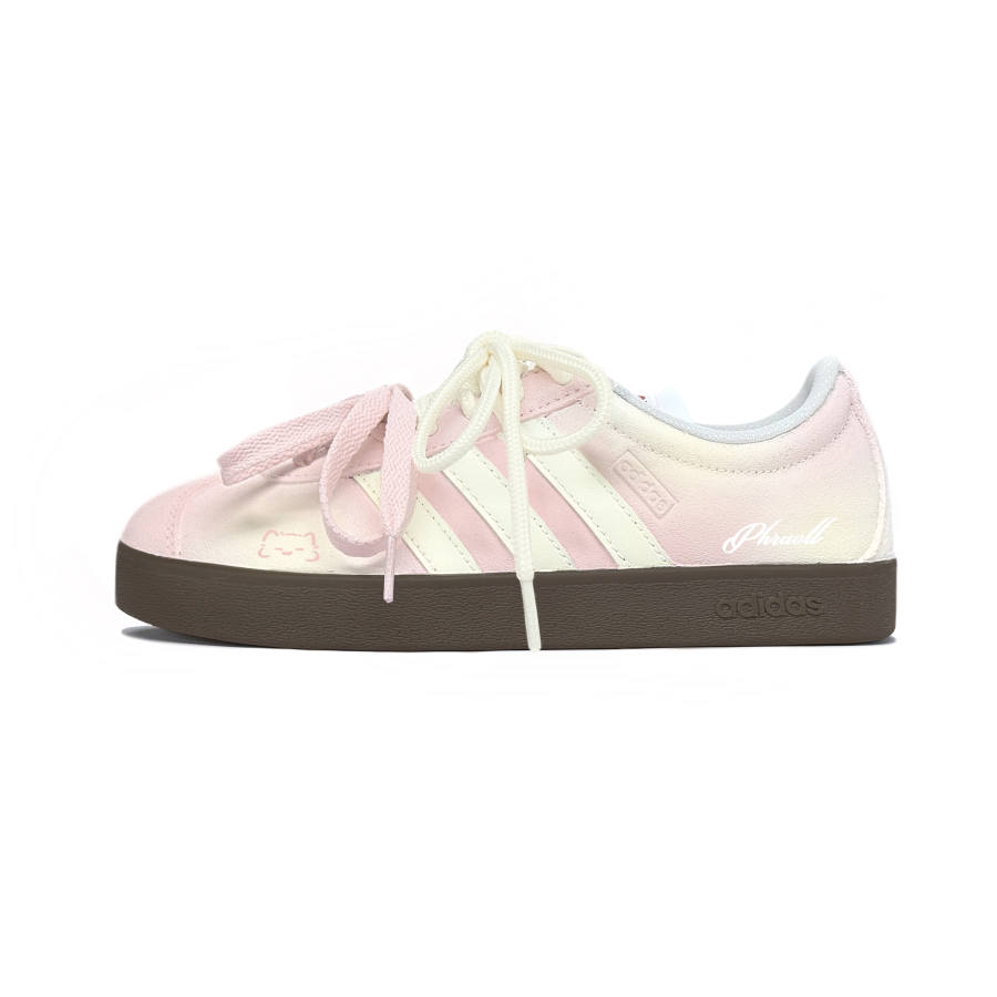 Adidas Adidas VL COURT 2.0 Spring Summer Anti Aging Skateboard Shoes Unisex Pink Yellow