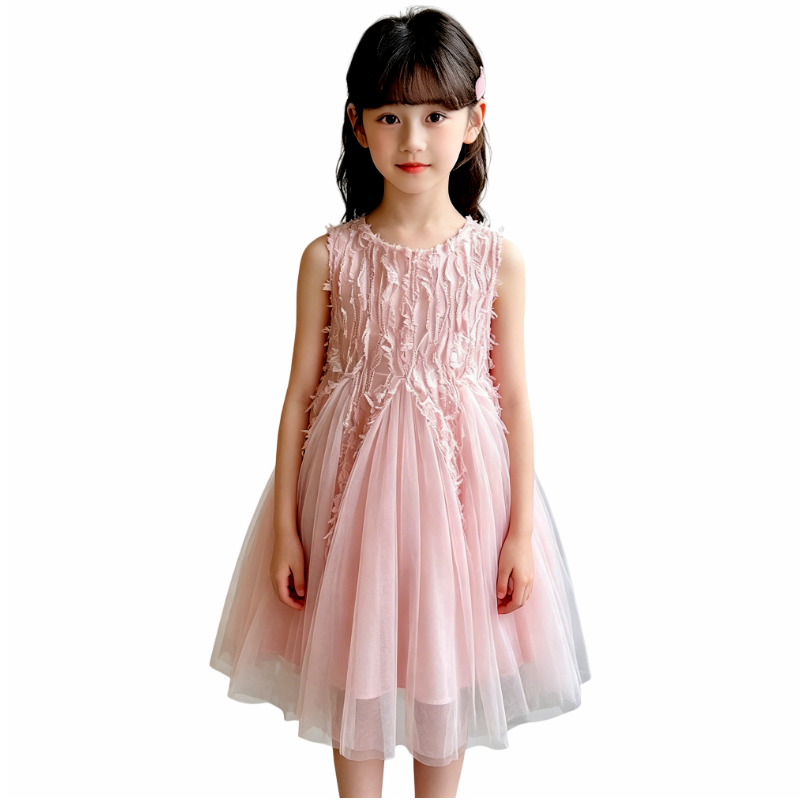 YALU Grade School Dresses Lapel Moderate Midi Skirt Stretch