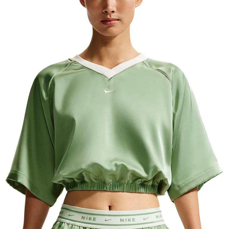 Nike Nike T Shirts Women's Green V Neck Moderate