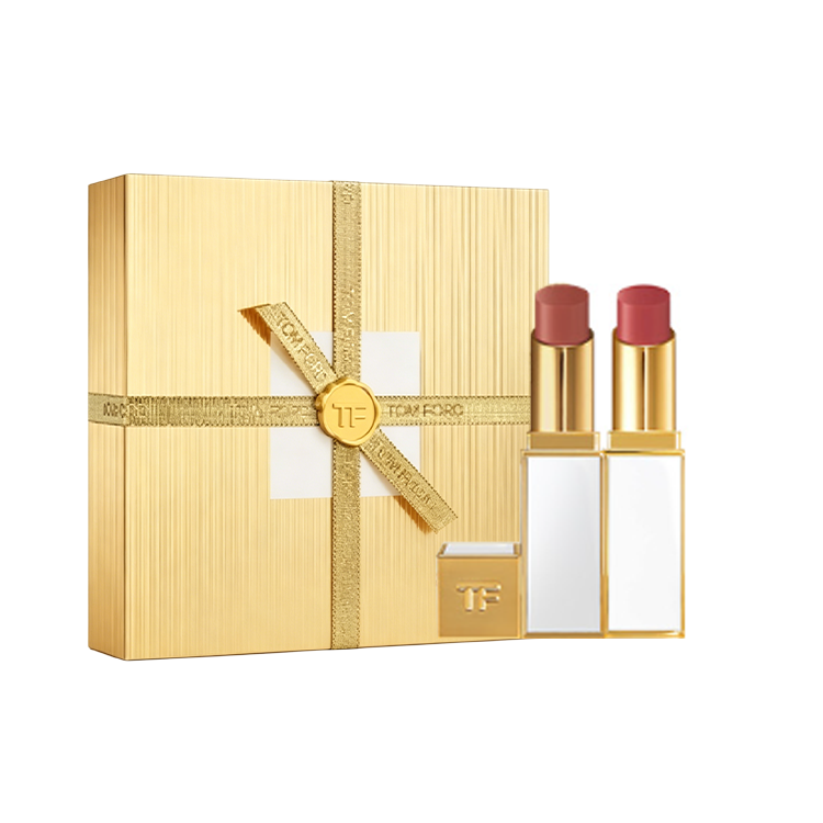 TOM FORD Thin White Tube Lipstick Makeup Set, Box Limited Edition Natural Glossy Lip Radiance 3.3g+3.3g