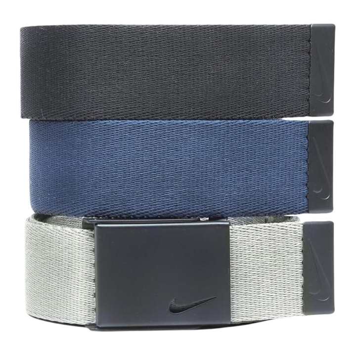 Nike Nike 100% Twill Polyester Belts Men's Black/Gray/Marine Blue