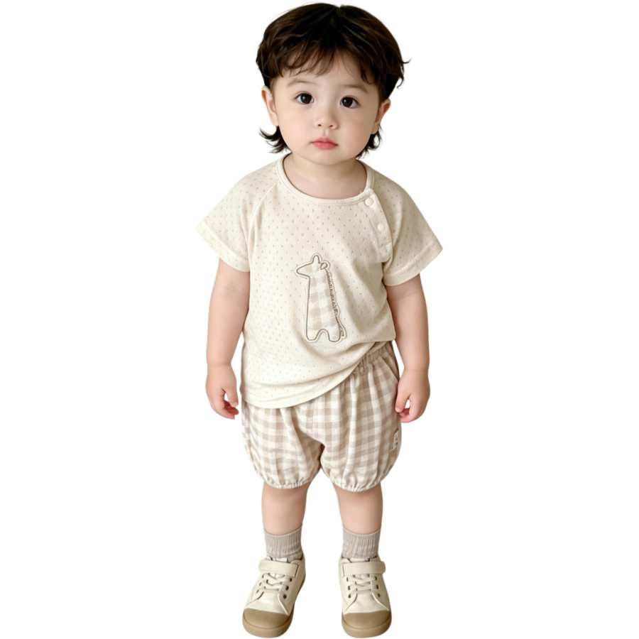 YALU Baby Casual Sportswear Crew Neck Thin Stretch