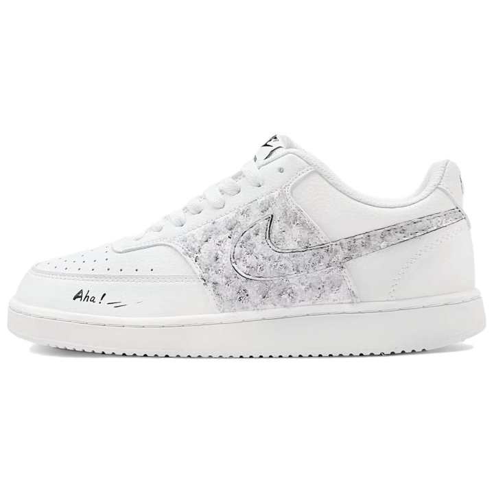 Nike Nike Court Vision 1 Shimmer Leather Slip Resistant Cushioning Abrasion Resistant Low top Skateboard Shoes Unisex