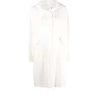 JIL SANDER Logo Printed Drawstring Hooded Coat