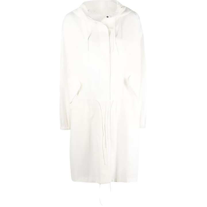 JIL SANDER JIL SANDER Logo Printed Drawstring Hooded Coat